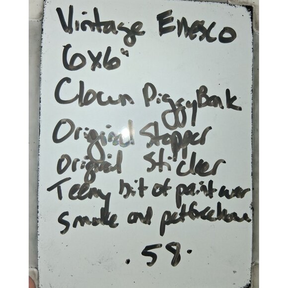 Rare Enesco Santa Clown Coin Bank Ceramic Christmas Decoration - Picture 8 of 8